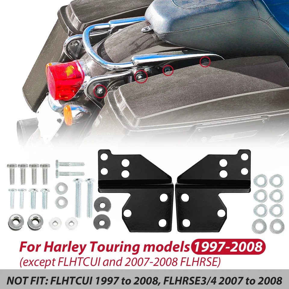 Kit de accesorios de acoplamiento de respaldo de barra Sissy de liberación rápida para Harley Touring 1997-08 Foto 3 de 4