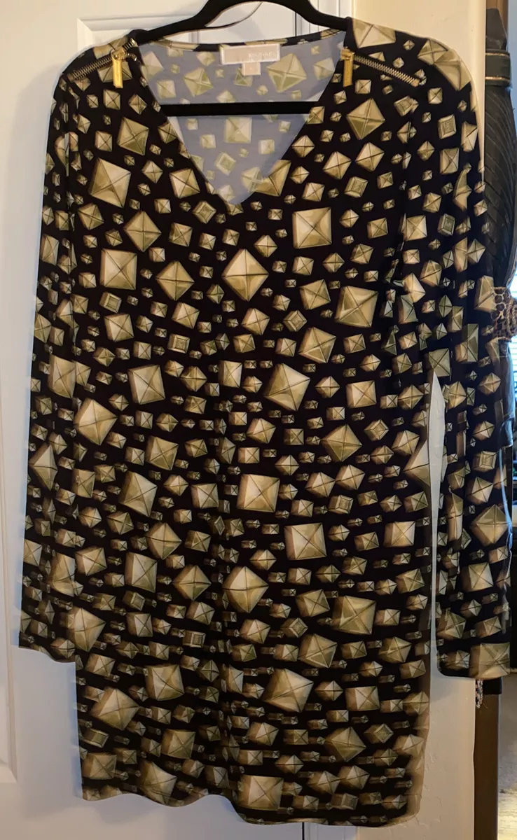 Michael kors navy sales dress with gold studs