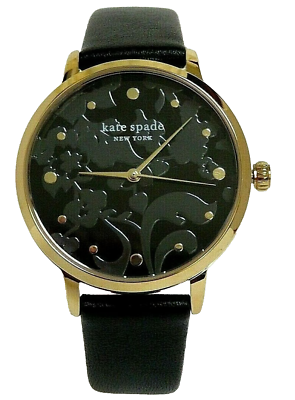KATE SPADE KSW1672 METRO FLORAL BLACK GOLD DIAL BLACK 