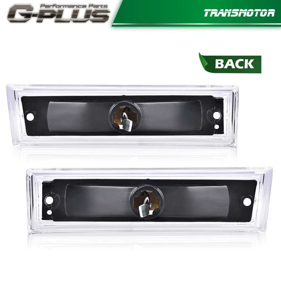 Luz de señalización LED frontal lente blanca apta para 81-91 Chevrolet C10 C20 C30 GMC Foto 3 de 4