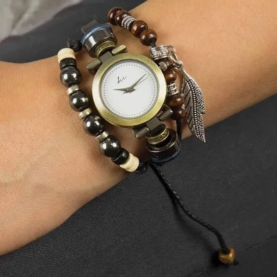 Hippie chic boho best sale watch & bracelet set