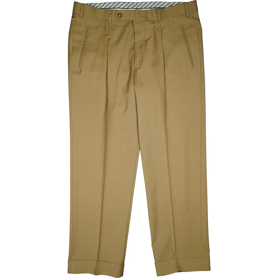 Hiltl 25 L28 Hose Ocker Herren Chino Business Anzug Wolle Straight Leg dünn W36 - Bild 1 von 4