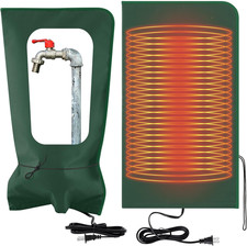 25.2" L X 14" W Electric Heated Outdoor Faucet Cover for Winter, Green
