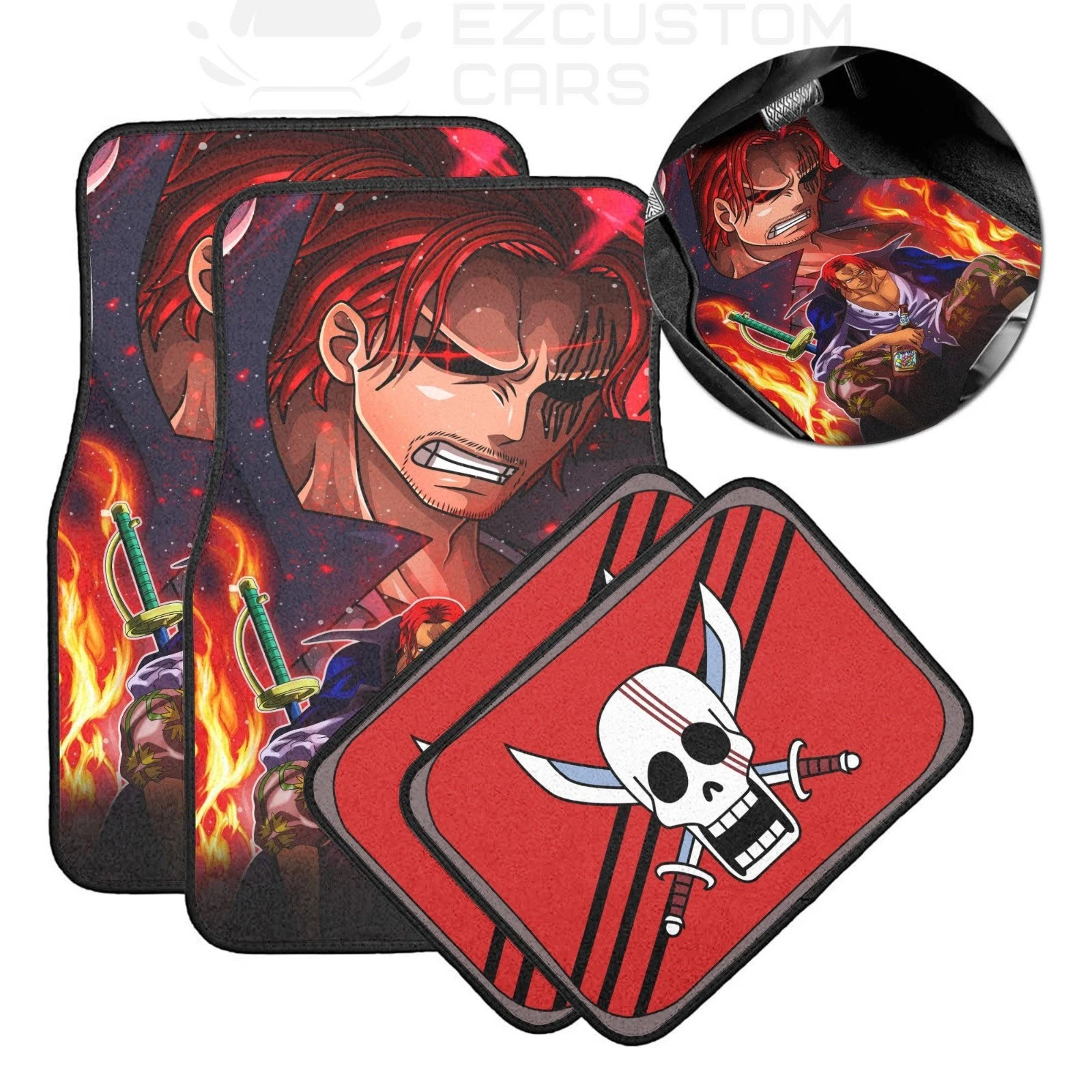 Shanks One Piece Car Floor Mats Custom Anime Car Accessories