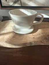 Pour Over Coffee Dripper, Ceramic Maker with 3 Holes Cream Ivory Off White