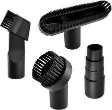 4 Pcs 1-1/4" Vacuum Attachments, Round  Square Brushes, 2-in-1 Suction Brush, 4