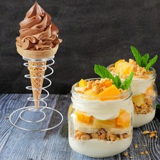4 Pcs Stainless Steel Ice Cream Cone Shelf Decorative Cone Holders for Home