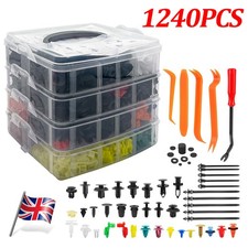 1240x Car Body Plastic Auto Fasteners Push Trim Clip Pin Rivet Bumper Repair Kit
