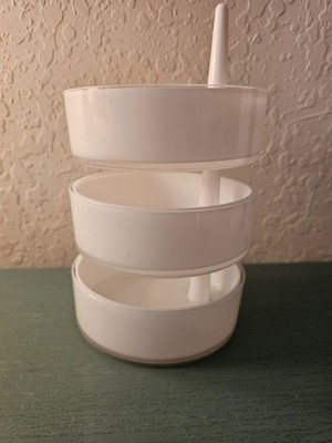 Vintage 1990's Umbra By Jason 3 Tier Pivoting Jewelry/Cosmetic Organizer, Clear