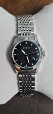 Gucci Analog Silve Watch Black Dial Stainless Steel With Box Authentic Timepiece