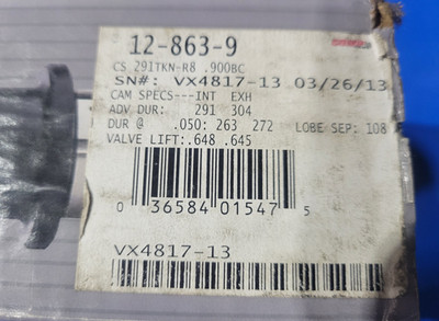 Oval Track Mechanical Xtreme TK Roller COMP Cams 12-863-9