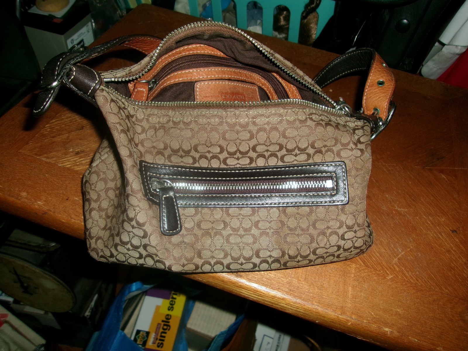 Coach Signature C Brown Small Demi Hobo Handbag Bague… - Gem