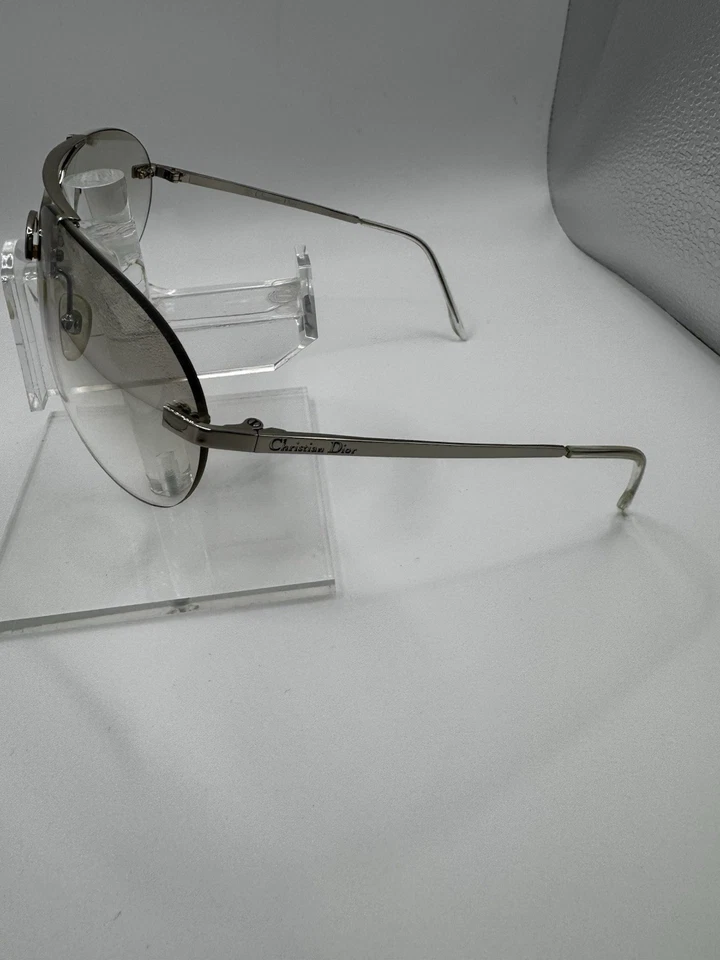 Christian Dior Mini Aviator Sunglasses Silver, Vintage 90s/00s - Image 4 of 4