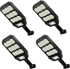 Outdoor Solar Street Lights 4 Pack 279 Parking Lot Lights, Waterproof Wall Light
