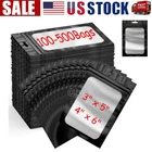 Black Zip Seal Foil Mylar Resealable Food Storage Bags with Window and Hang Hole