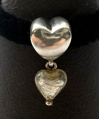 Love Links Herz Tropfen Anhänger Charm. Sterling Silber 925.