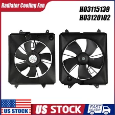 Radiator & AC Condenser Cooling Fan Assembly Pair for 2007-09 Honda CRV