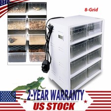 8 Grid Reptile Enclosure Cage Clear Lizard Pet Snake Terrarium Tank Breeding Box