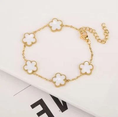 Bracciale fiore pianta regolabile in acciaio inossidabile 326Lplaccato oro - Bild 1 von 2