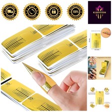 Golden Nail Forms for Gel Builder - 100 Self-Adhesive Stickers for All Gel Types