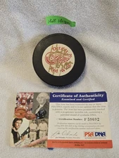 Hunk Hogan Autographed Detroit Red Wings Puck PSA COA
