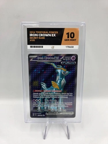 ACE 10 Pokémon Iron Crown ex Secret Rare 191/162 Temporal Forces - NOT PSA