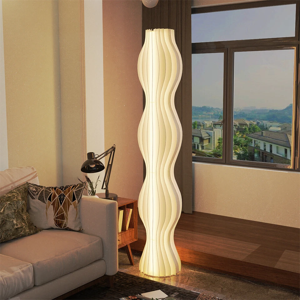 Lámpara de pie blanca moderna elegante lámpara de esquina decorativa que cambia de color para el hogar Foto 3 de 4