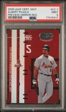 2005 Leaf Certified Materials Albert Pujols Review Mirror Red /200 PSA 9 MS17