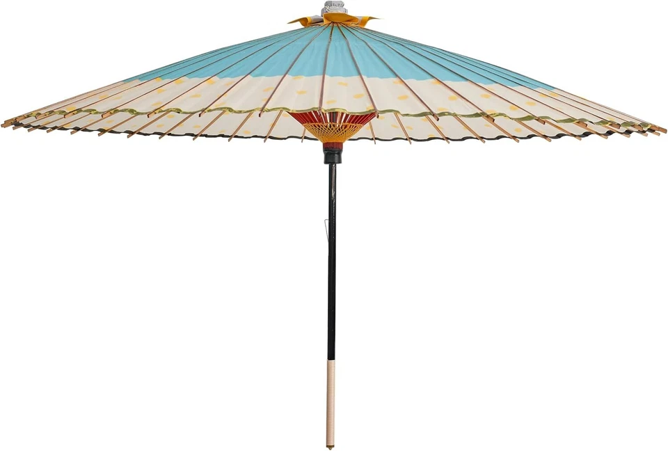 YAMAMOTO Traditional Japanese Janome Umbrella Turquoise Paper Bamboo Rain Japan - Изображение 3 из 4