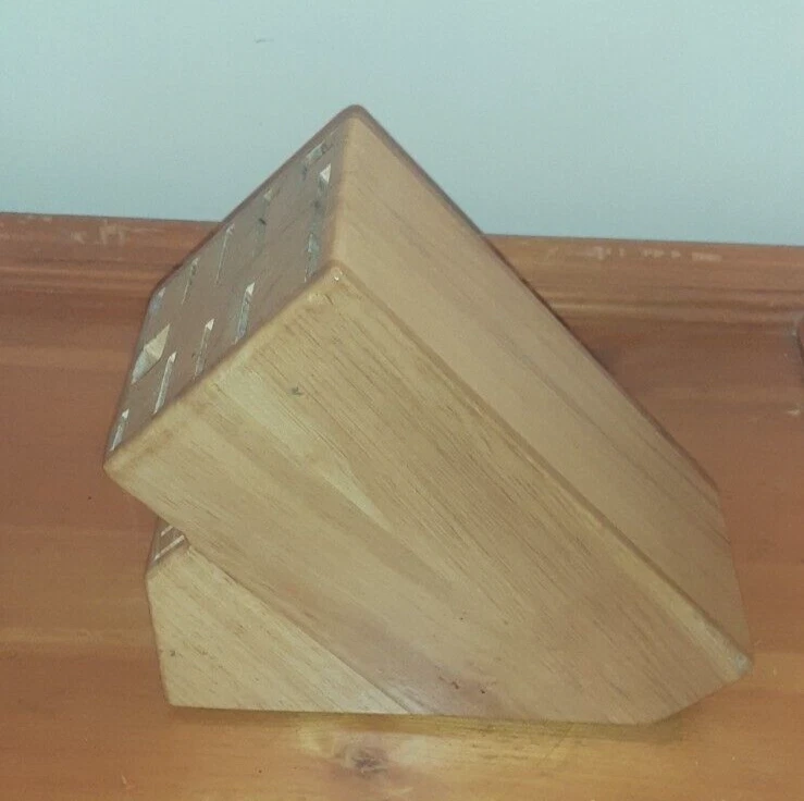 Bloque de cuchillos Henckels (solo bloque) estampado 201 en la parte inferior 8 ranuras para cuchillos para carne Foto 3 de 4