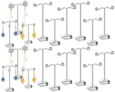 18 Pcs Metal Earring T Stand Jewelry Display Rack for Exhibition Trade Showcase