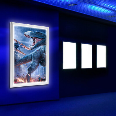 24x36'' / 18x24'' LED Backlit Movie Poster Art Picture Frame Light Box Wall Mount