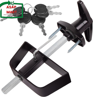 Shed Door Latch T-Handle Lock Kit with 5 Keys,Bteobfy 5-1/2'' Stem Storage Barn