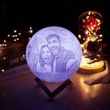 Personalisierte Mondlampe mit Bild, Foto Mond...