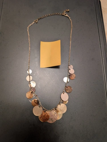 Vintage Costume Jewelry Shell/Copper Type Necklace
