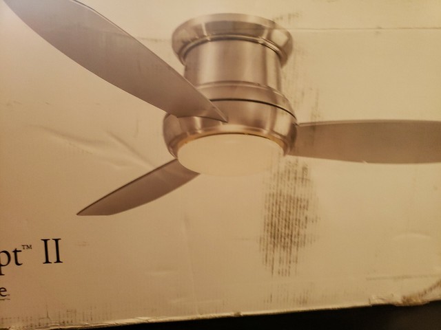 Minka Aire Concept Ii Wet 52 Led Flush Mount Ceiling Fan Nickel