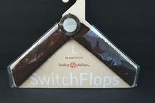 Lindsay Phillips Switch Flops Straps CARLY Brown Ruffled Switchflops LARGE