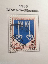 FRANCE 1966, timbre 1469, ARMOIRIES MONT-DE-MARSAN, oblitéré, VF used stamp