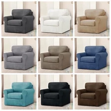 Armchair Cover 1 Seat 3 Piece Set Thick Stretch Velvet Sofa Slipcover Protectors