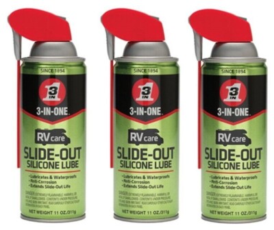 3-IN-ONE RVcare Slide-Out Silicone Lube with SMART STRAW SPRAYS 2 WAYS 11 OZ3Pk