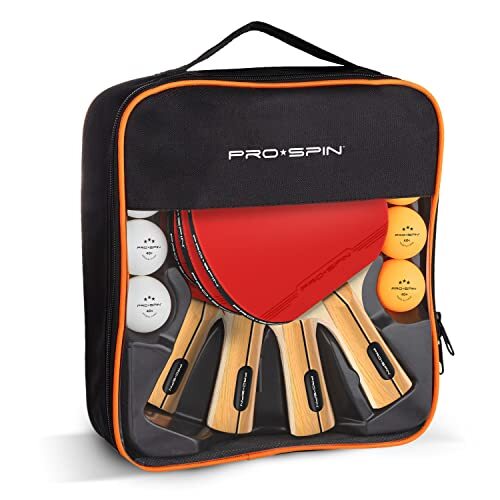 PRO-SPIN Table Tennis Bats - 4-Player Table Tennis Set | High-Performance Bat...