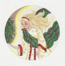 SP.ORDER  Guardian Angel Ornament handpaintd Needlepoint Canvas by Rebecca Wood