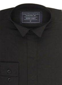 black wing collar dress shirt