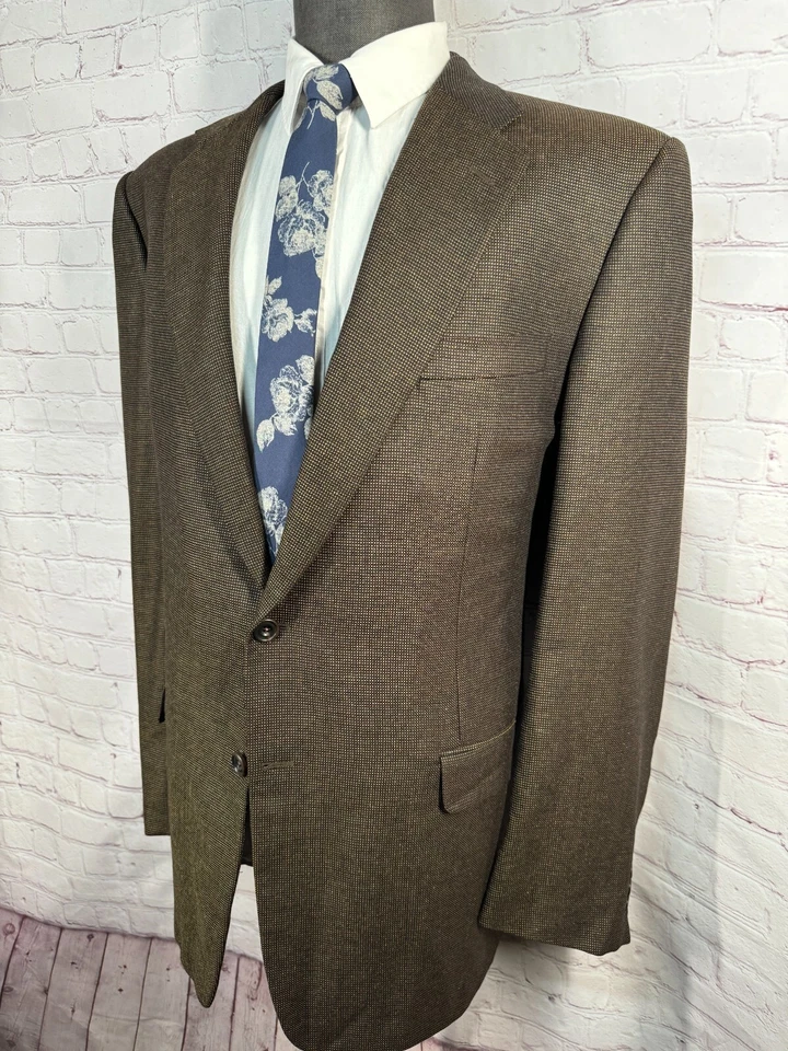 Abrigo Blazer Chaqueta Abrigo Deportivo HICKEY FREEMAN Para Hombres Marrón PUNTO AGUJA LANA 46L Foto 2 de 4