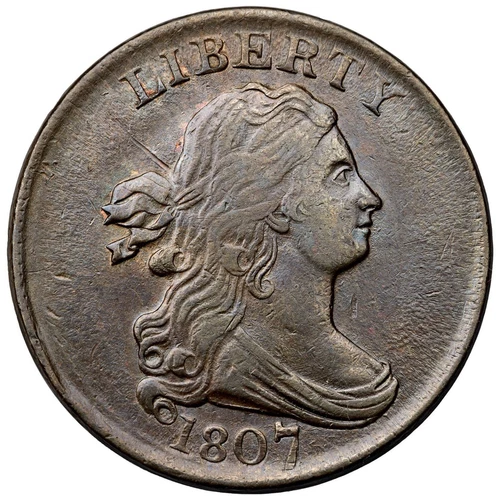 Photo of a 1807-P Half Cent from an eBay listing that sold on Jul 20, 2026