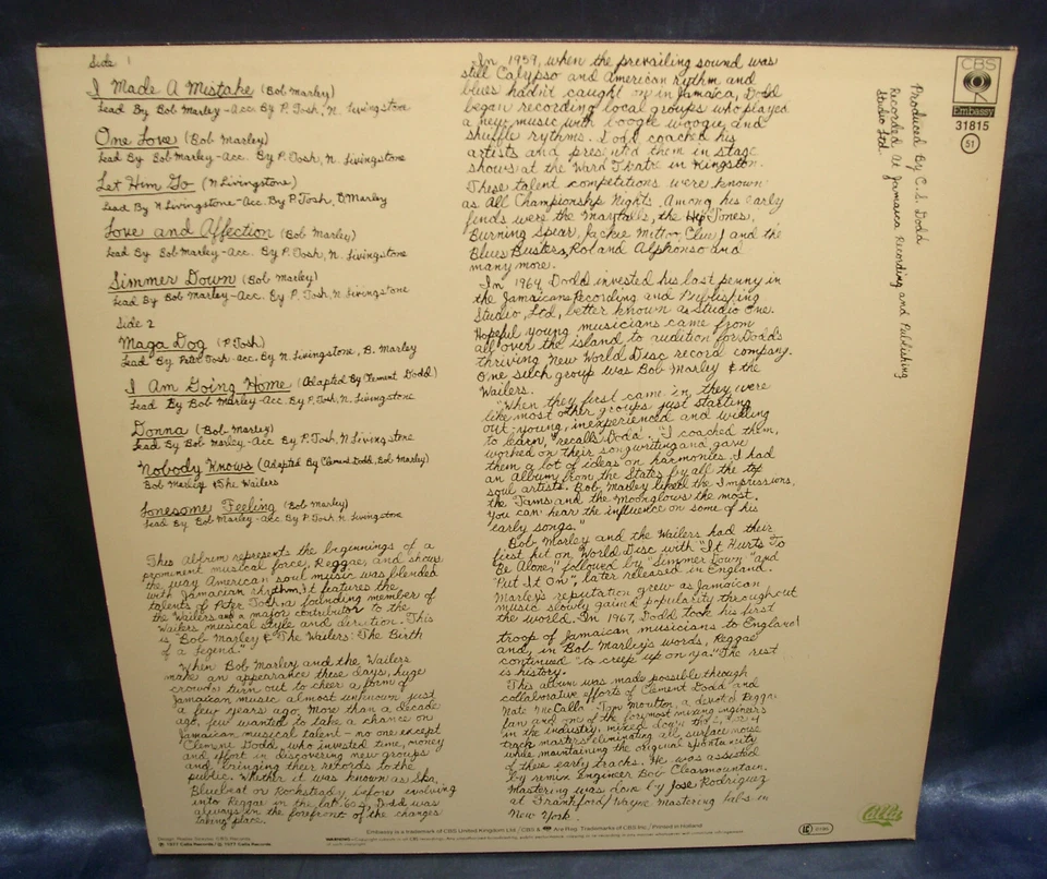 Bob Marley & The Wailers The Birth of a Legend · Lp, Foto 2 von 2