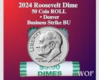 2024 D ROOSEVELT DIME 50 COIN SEALED ROLL FREE SHIPPING