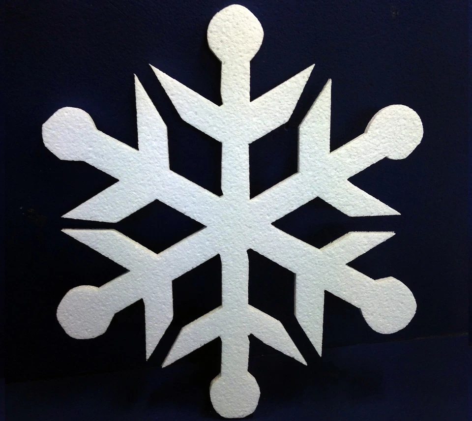 MRPOLYSTYRENE 40 POLYSTYRENE SNOWFLAKE IN HD 1 DESIGN 360MM HEIGHT 10MM THICK