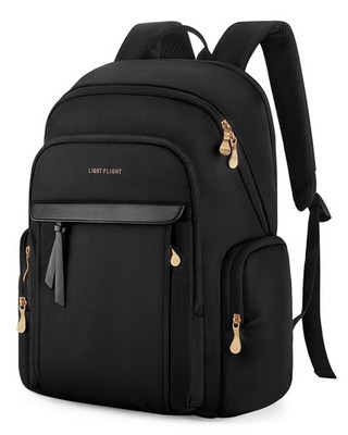 LIGHT FLIGHT Laptop Backpack for Women, 15.6 Inch Work Bag Inch, Black