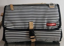 Skip Hop Portable Baby Changing Pad Diaper Clutch Striped Wipes Case Stained